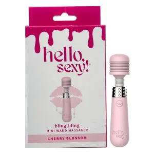 Hello Sexy Bling Bling Mini Wand Massager - Cherry Blossom
