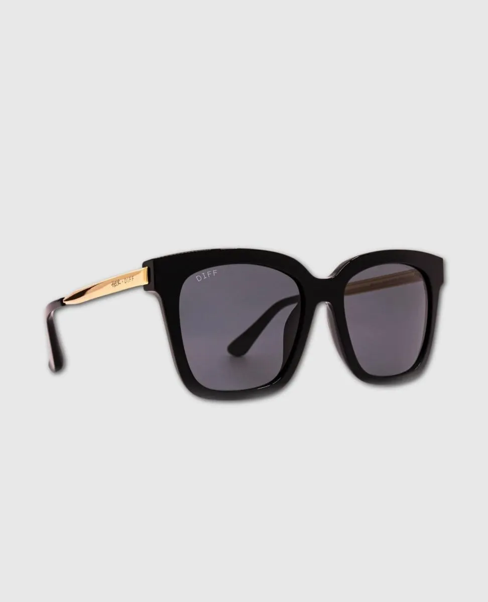 H.E.R. Bella Black With Gold Temples Grey Sunglasses