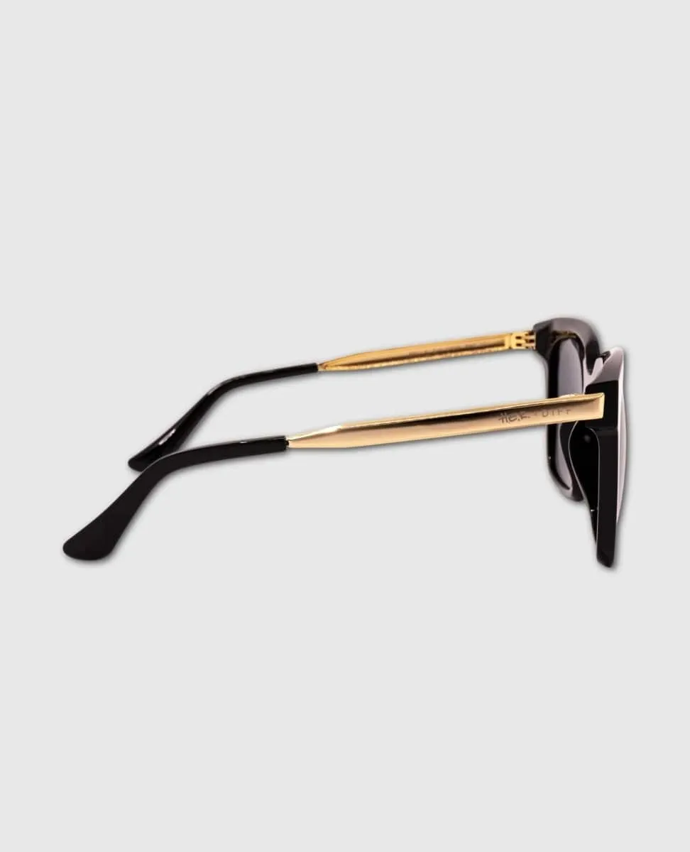 H.E.R. Bella Black With Gold Temples Grey Sunglasses