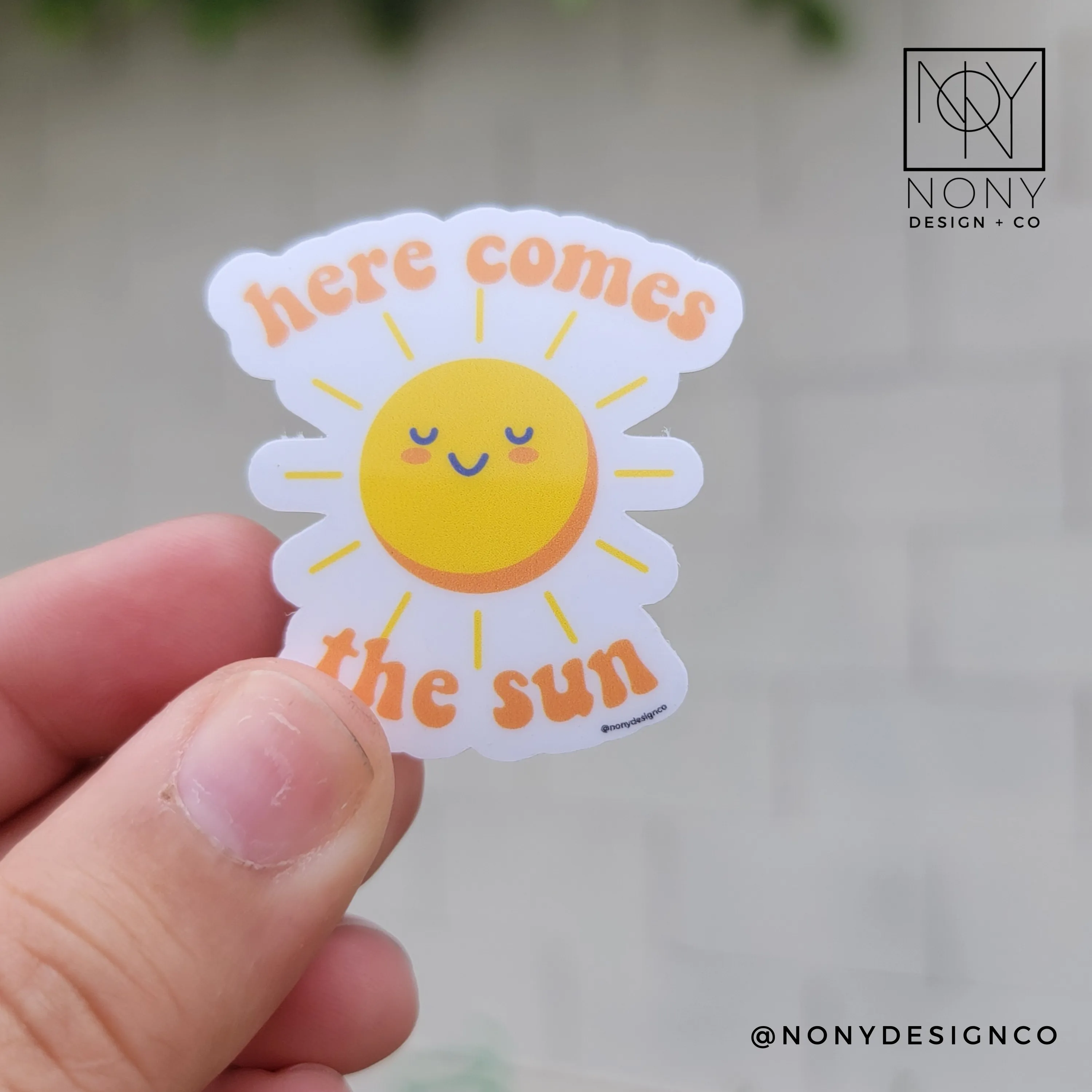 Here Comes the Sun Die Cut Sticker