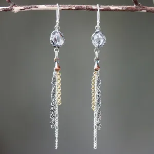 Herkimer diamond earring, drop earring, dangle earring, silver earring, rock crystal, rock crystal earring