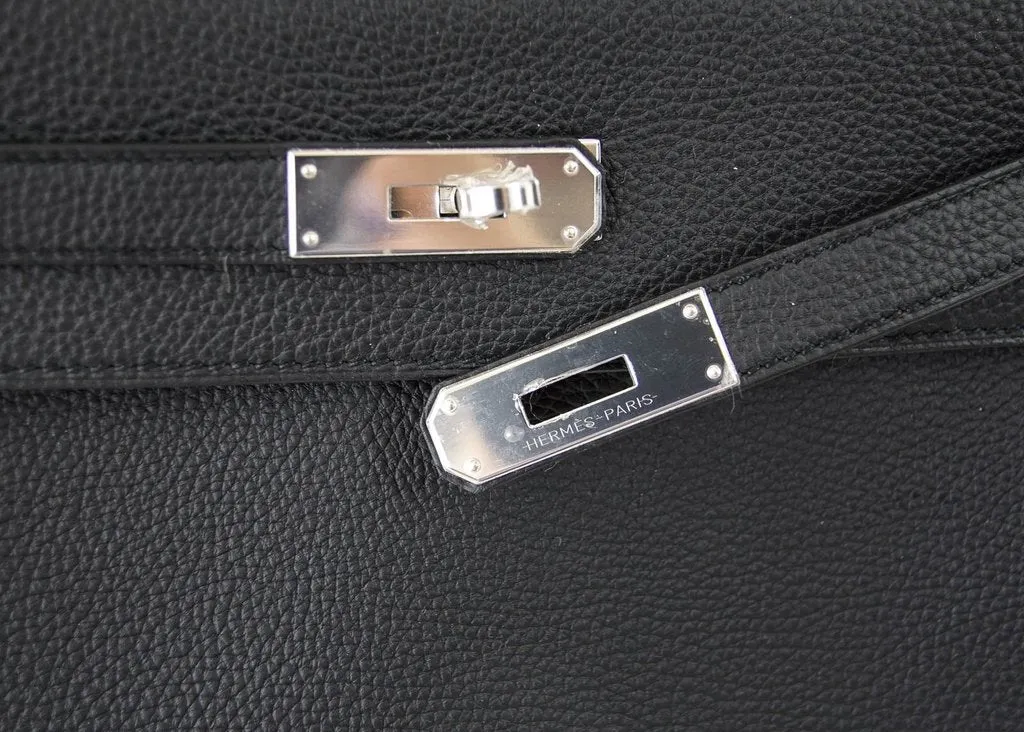Hermès Kelly 28 Retourne Black Togo PHW Bag