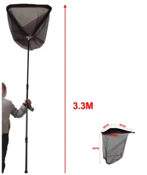 High-quality Strong 3 section Telescopic Large Landing Net with Nylon Coating
