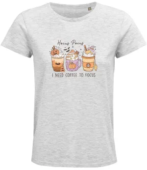 Hocus pocus I need coffee to focus Ladies T-shirt