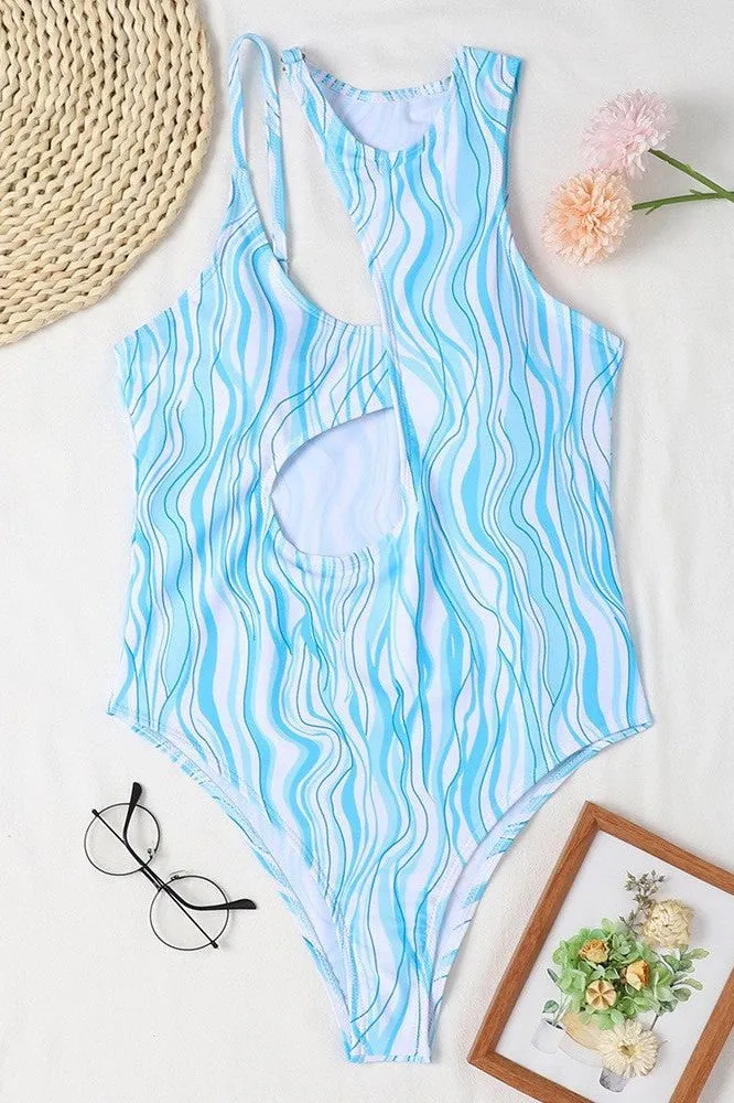 hollow one-shoulder swimsuit