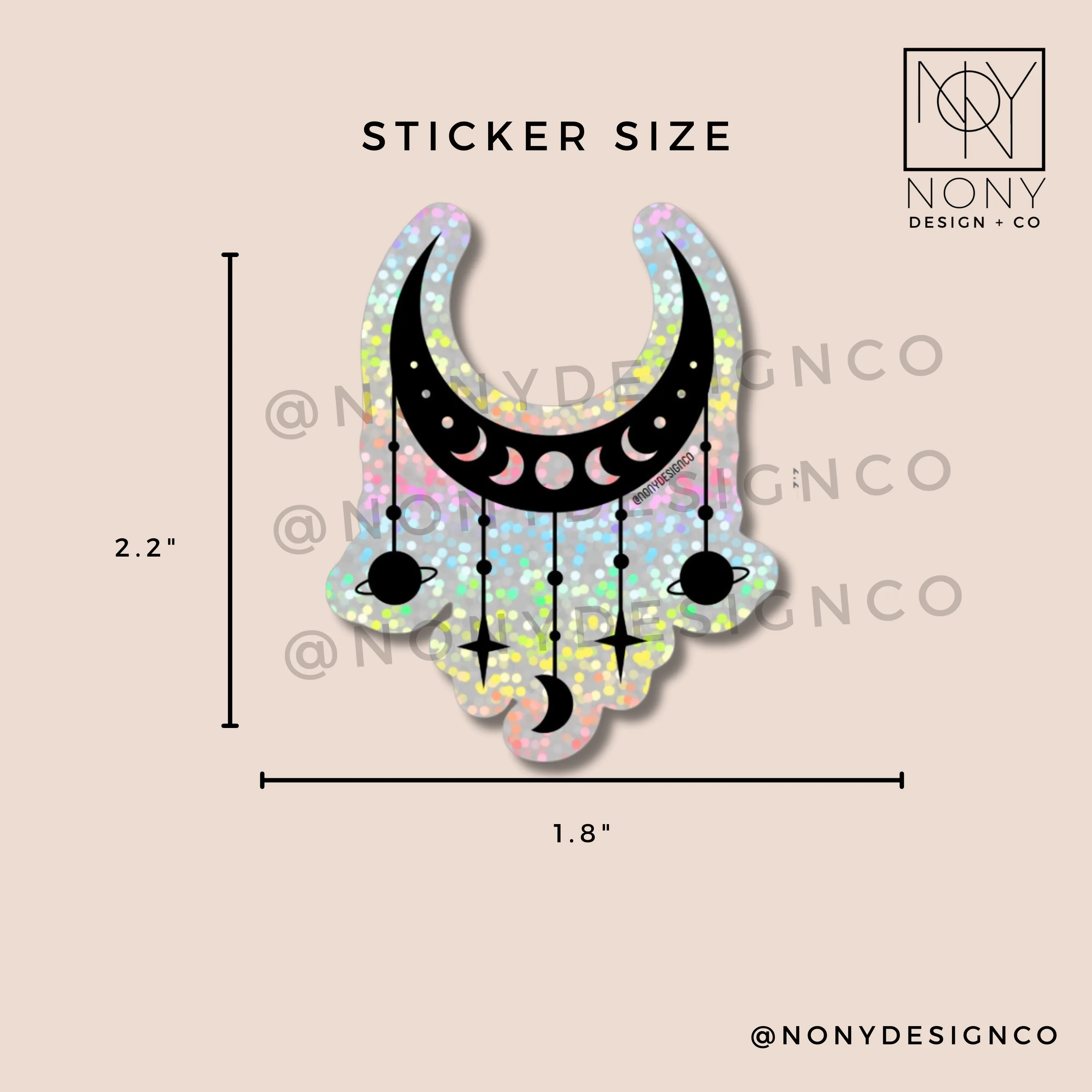 Holographic Moon Dreamcatcher Sticker