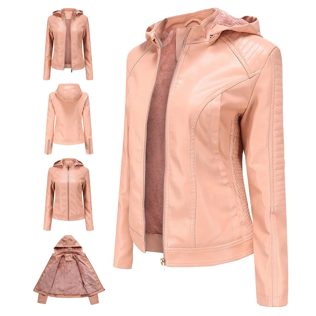 Hooded Luxe™ | Women's Jacket with Detachable Hood | Lightweight, Water-Resistant Fabric & Stylish Design