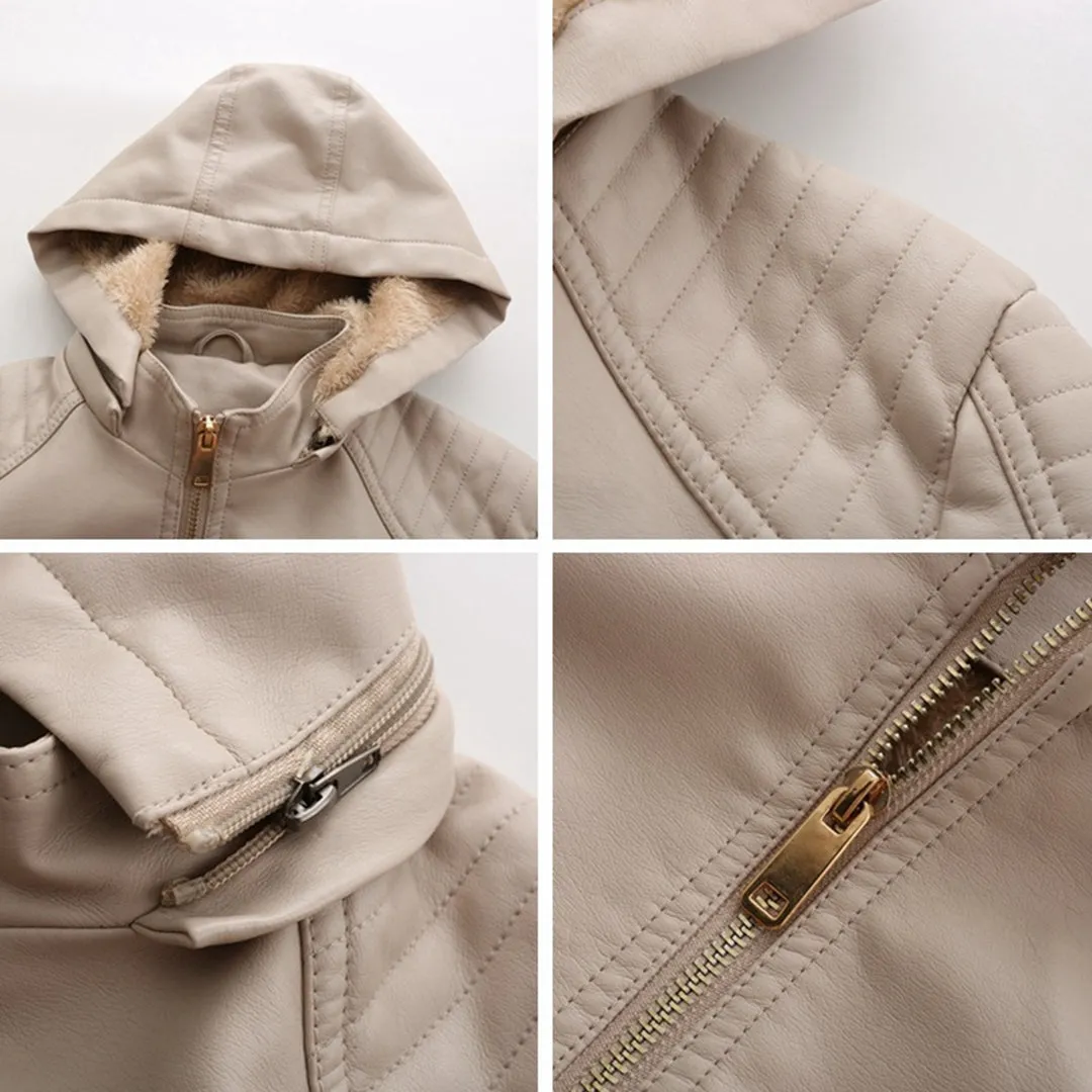 Hooded Luxe™ | Women's Jacket with Detachable Hood | Lightweight, Water-Resistant Fabric & Stylish Design