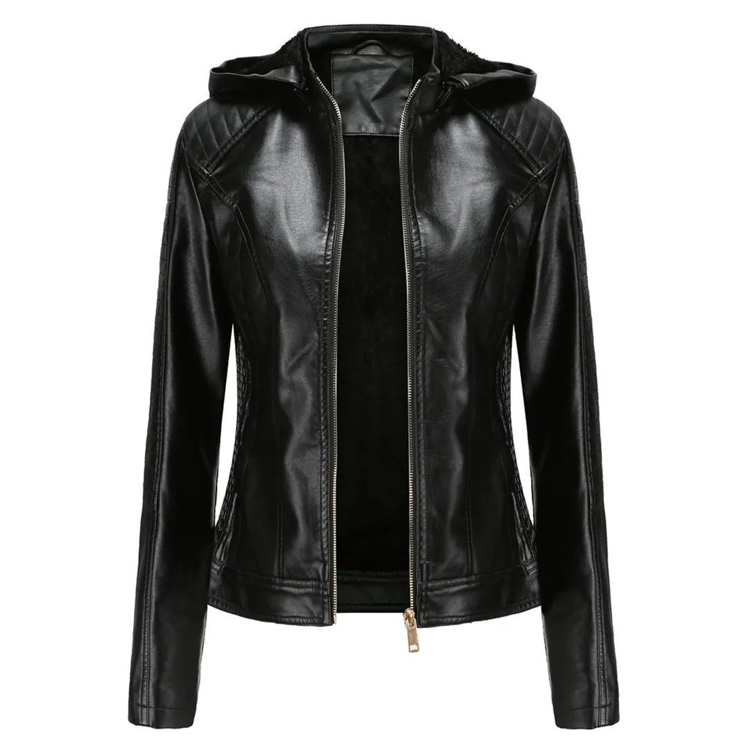 Hooded Luxe™ | Women's Jacket with Detachable Hood | Lightweight, Water-Resistant Fabric & Stylish Design