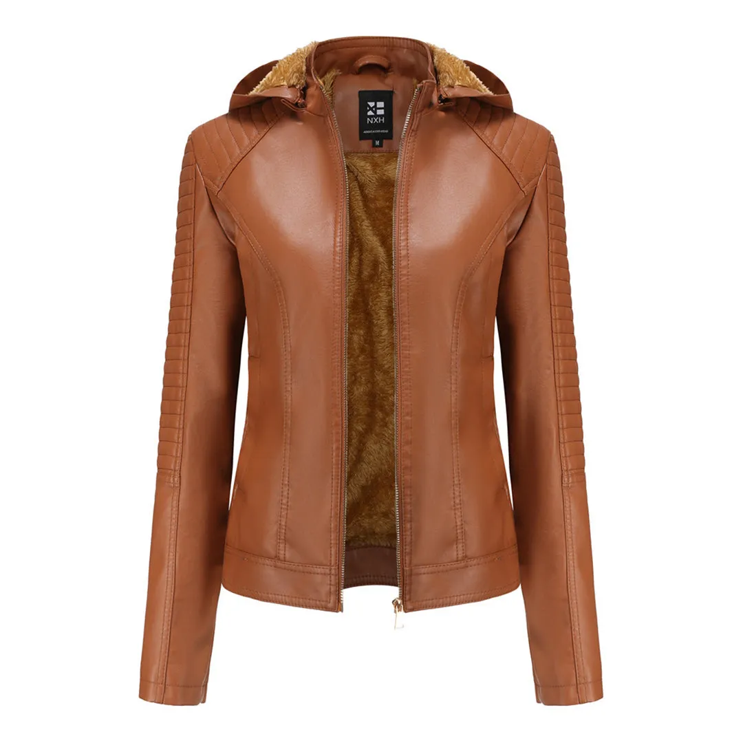 Hooded Luxe™ | Women's Jacket with Detachable Hood | Lightweight, Water-Resistant Fabric & Stylish Design