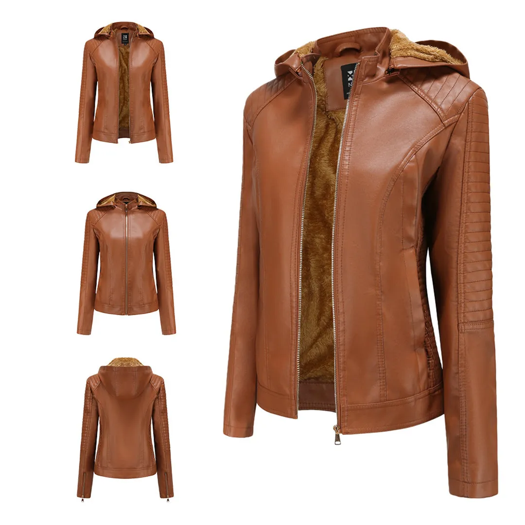 Hooded Luxe™ | Women's Jacket with Detachable Hood | Lightweight, Water-Resistant Fabric & Stylish Design