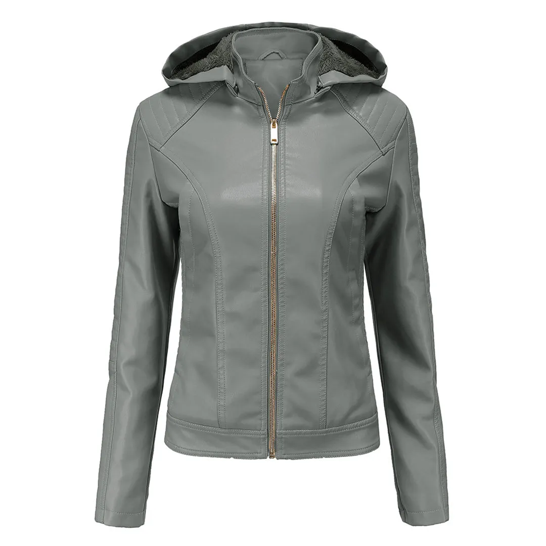 Hooded Luxe™ | Women's Jacket with Detachable Hood | Lightweight, Water-Resistant Fabric & Stylish Design
