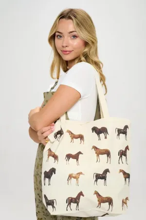Horse Print Tote Bag