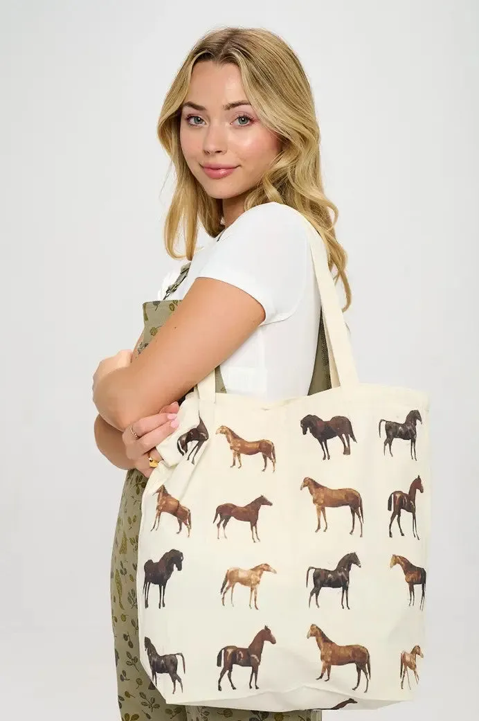 Horse Print Tote Bag