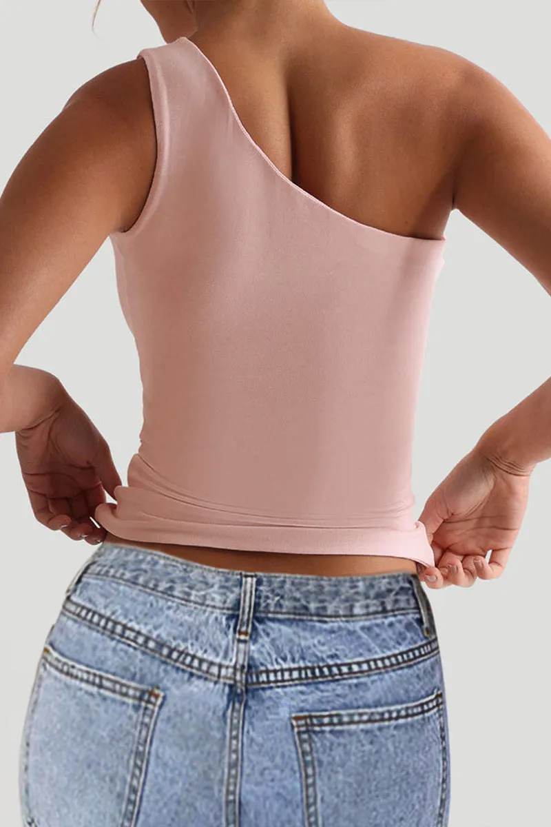 HTZ1230 Asymmetrical One-Shoulder Tank Top