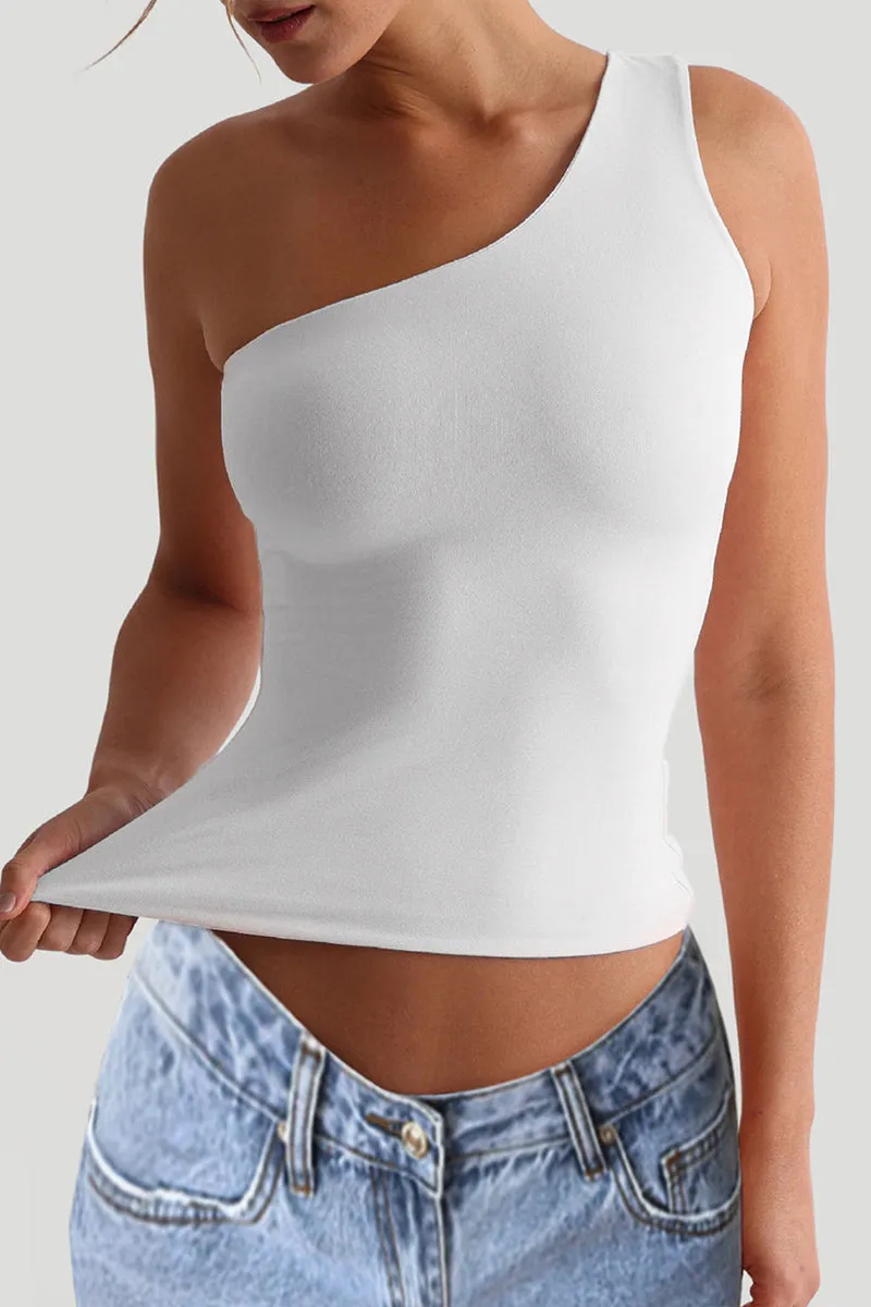 HTZ1230 Asymmetrical One-Shoulder Tank Top