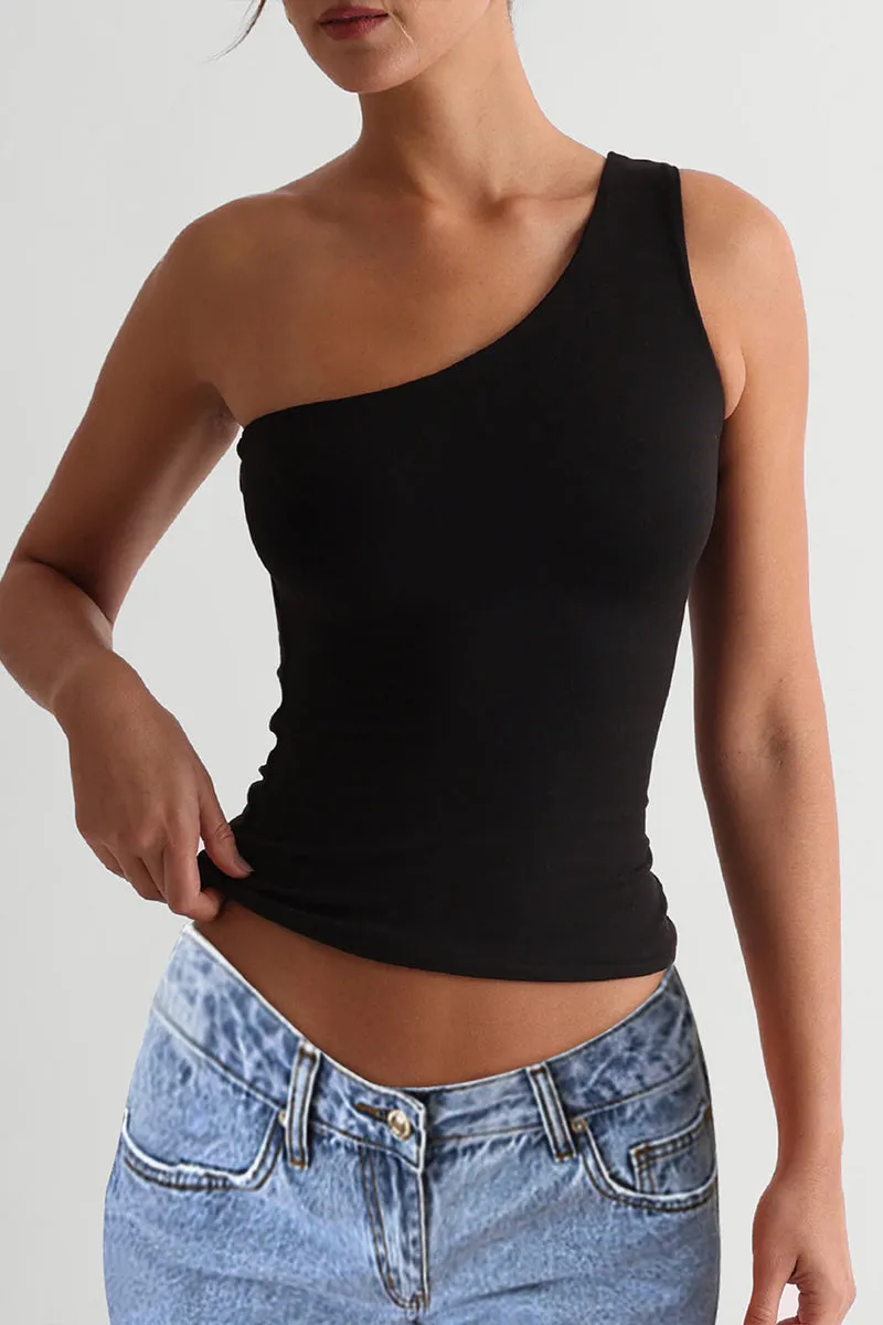 HTZ1230 Asymmetrical One-Shoulder Tank Top