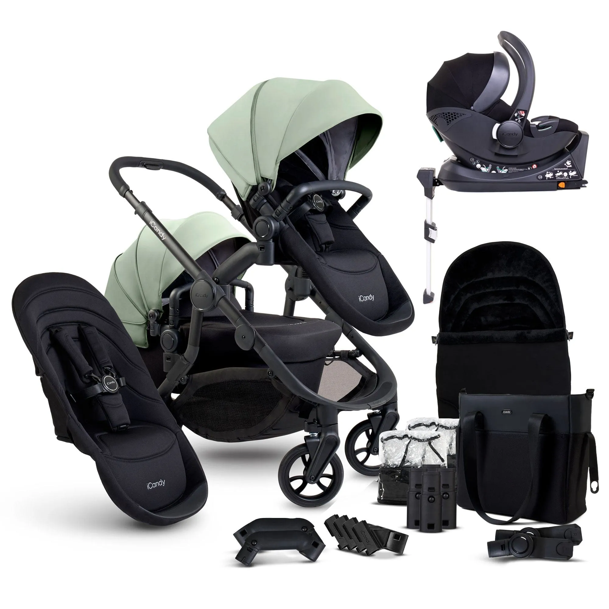 iCandy Orange 4 Double Cocoon Travel System in Pistachio