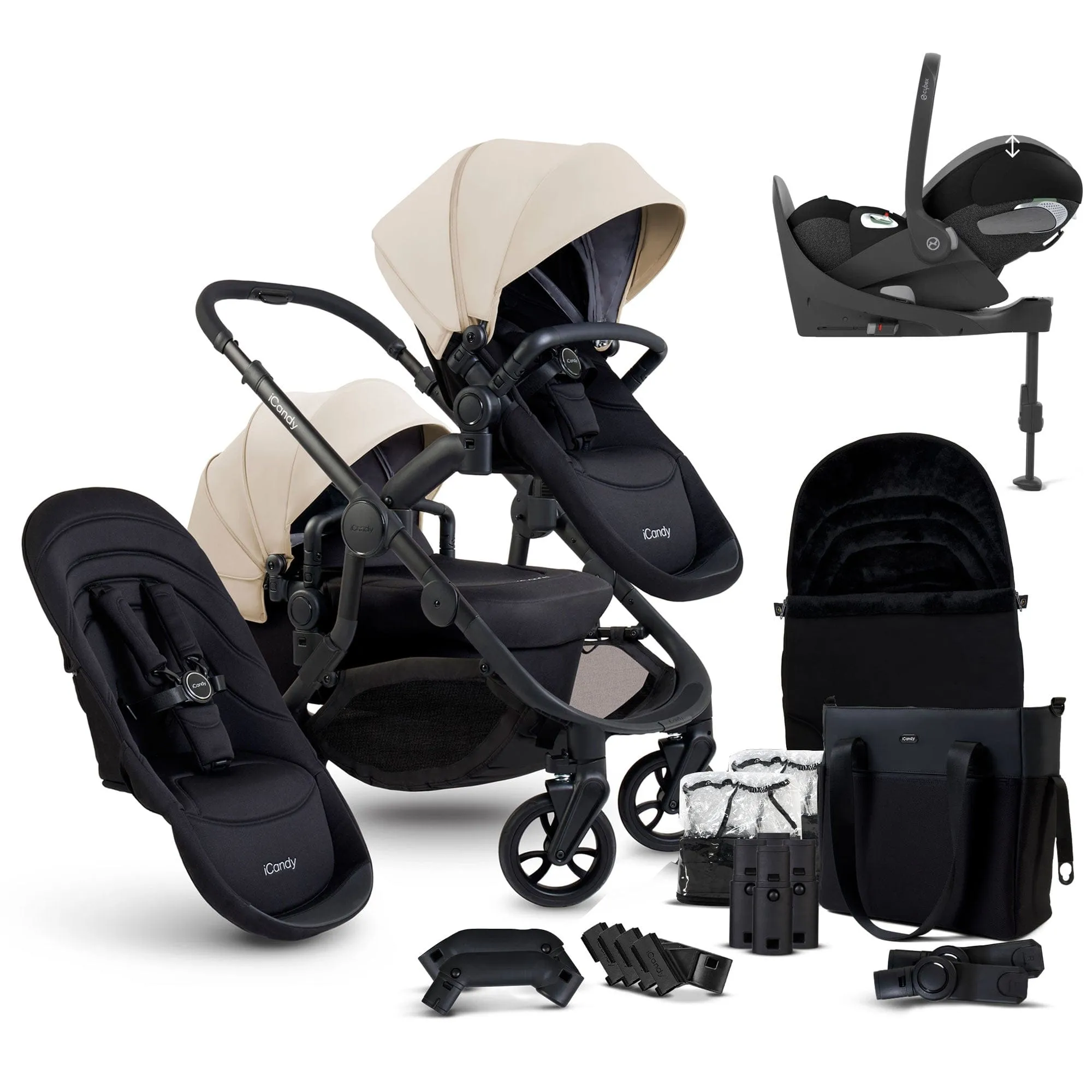 iCandy Orange 4 Double Cybex Travel System in Latte