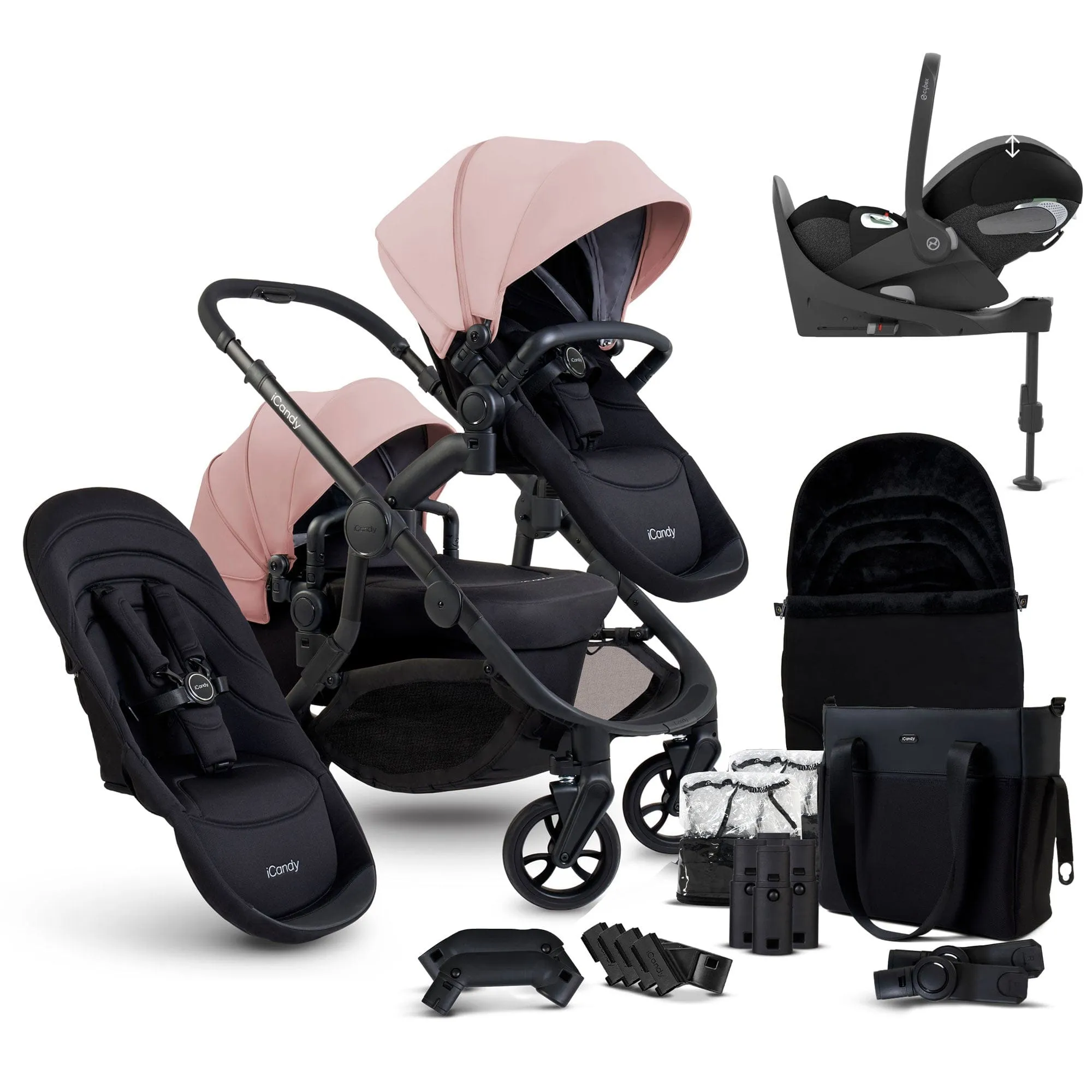 iCandy Orange 4 Double Cybex Travel System in Rose