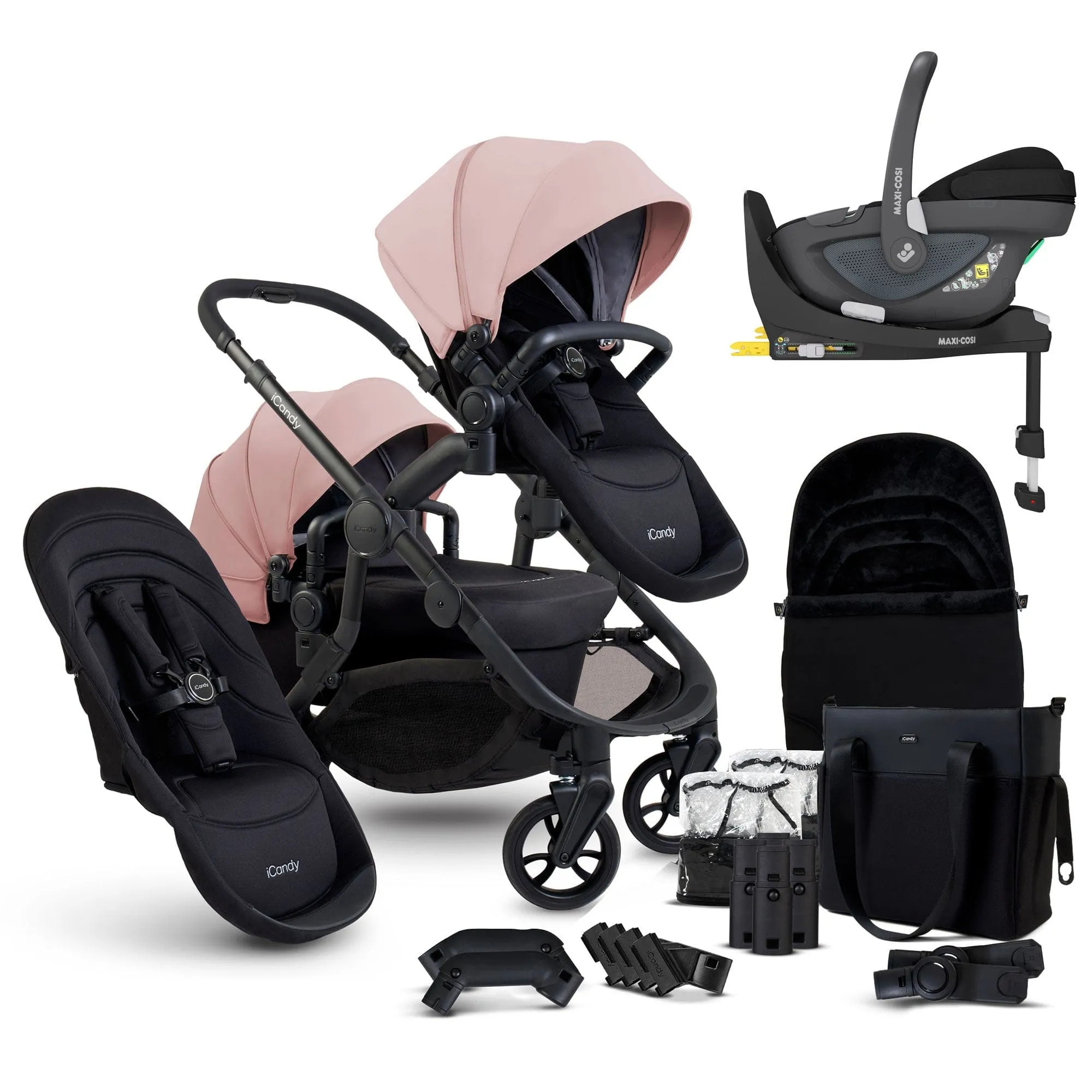 iCandy Orange 4 Double Maxi-Cosi Travel System in Rose