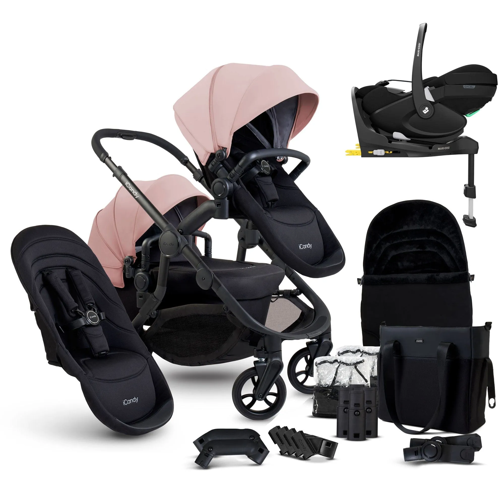 iCandy Orange 4 Double Maxi-Cosi Travel System in Rose