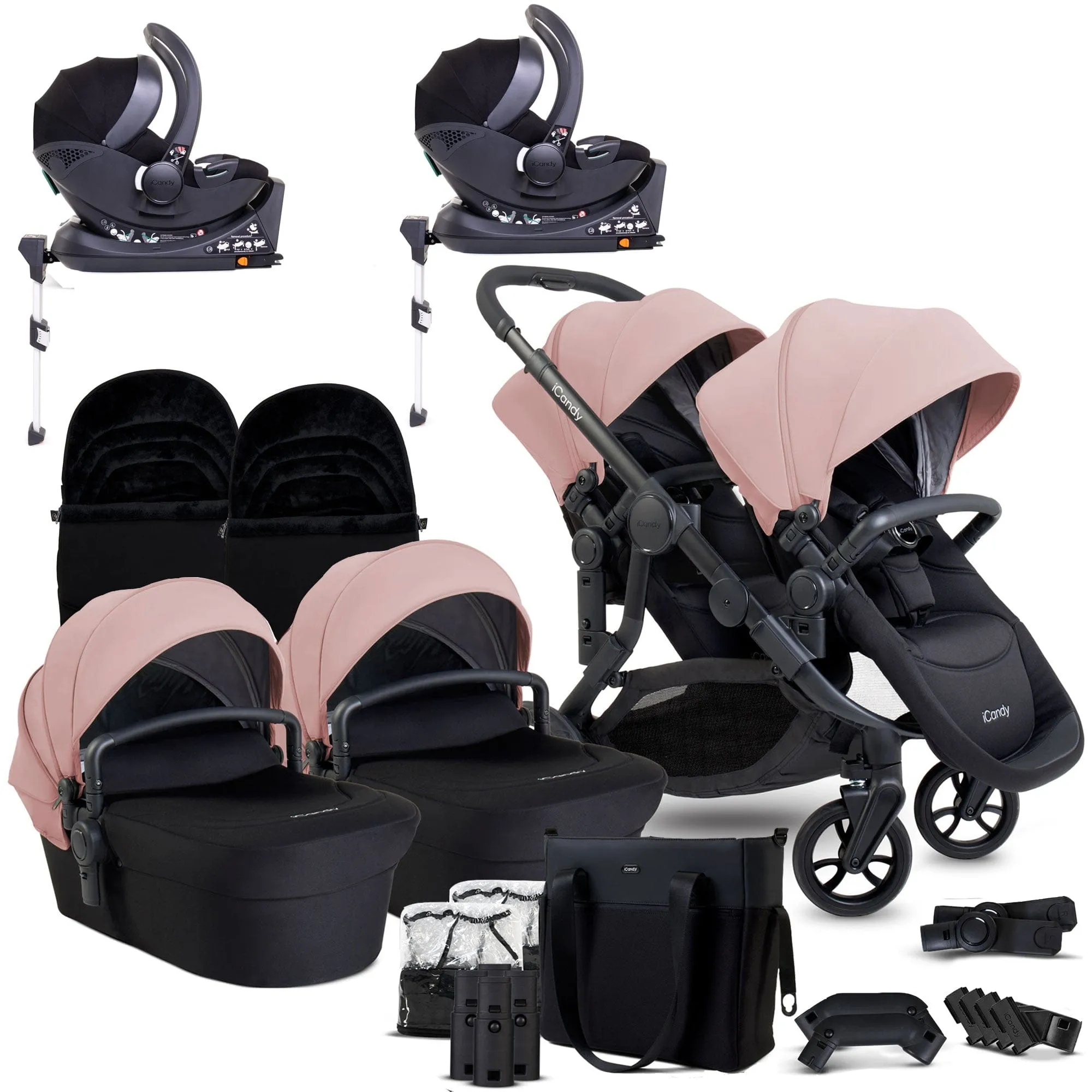 iCandy Orange 4 Twin Complete Cocoon Travel System in Rose