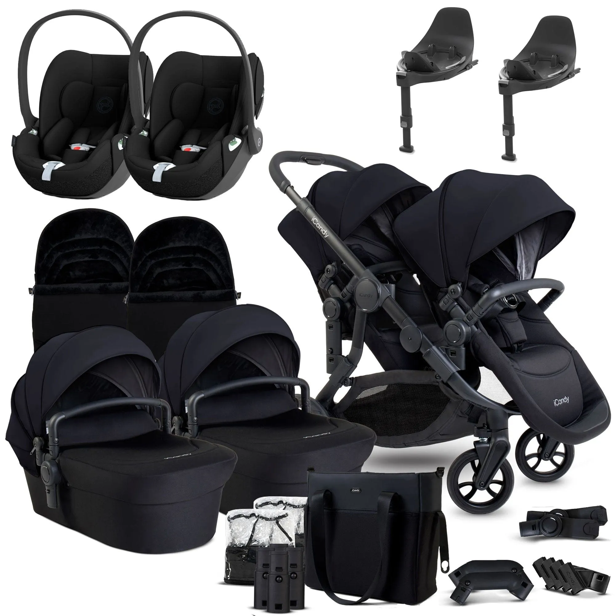 iCandy Orange 4 Twin Cybex Travel System in Black Edition