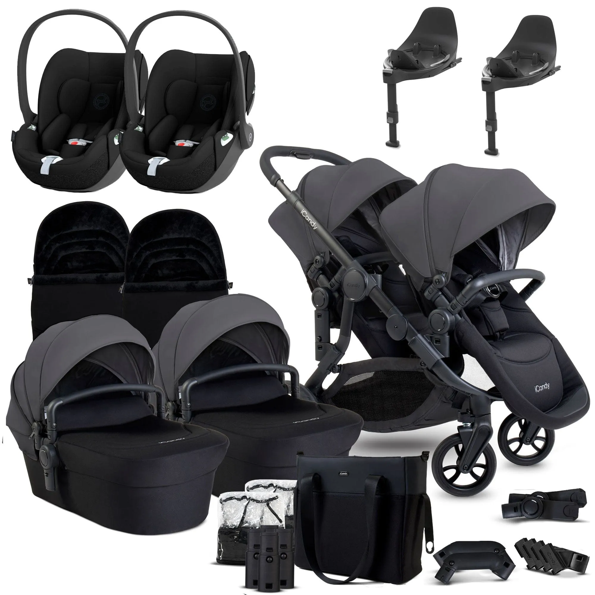 iCandy Orange 4 Twin Cybex Travel System in Fossil