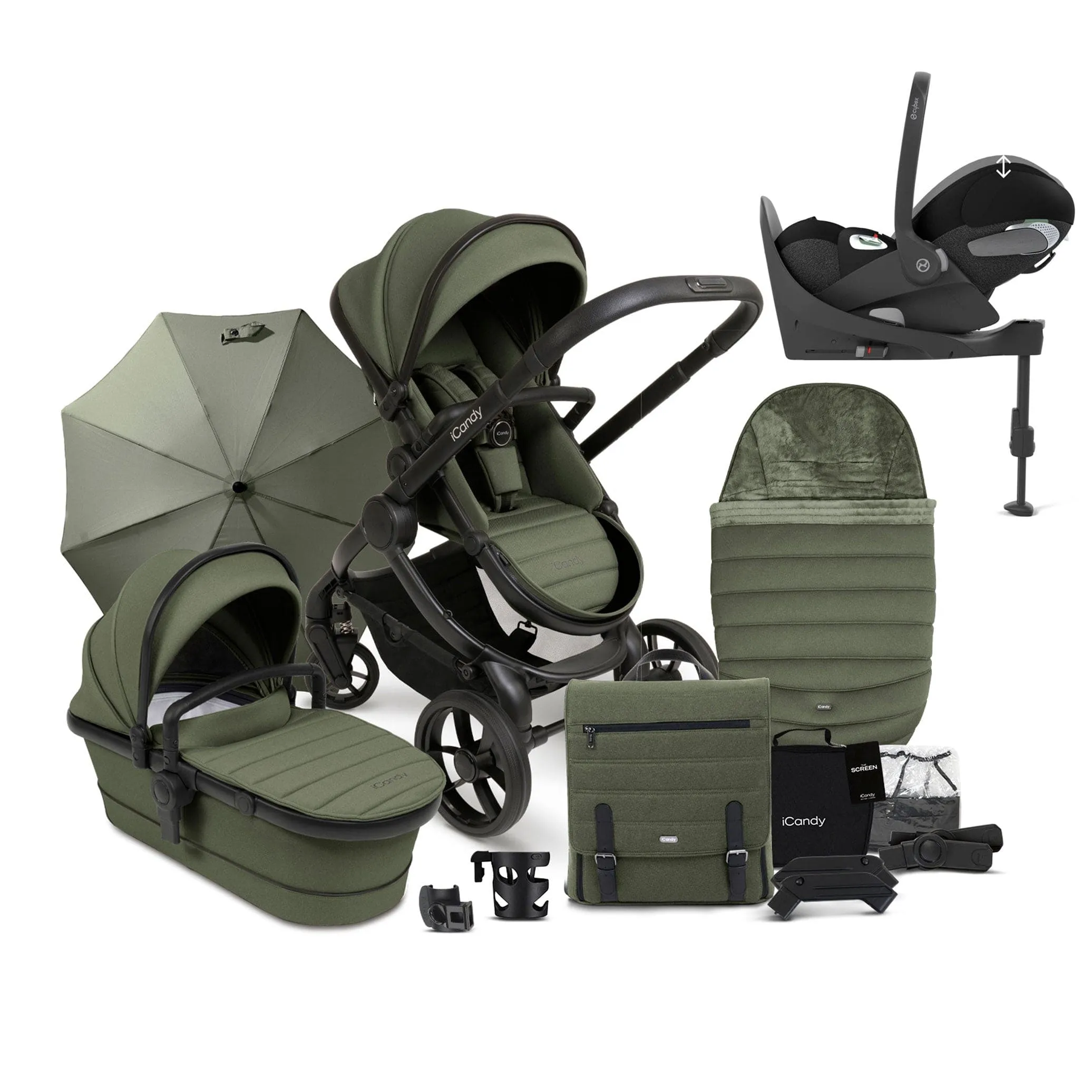 iCandy Peach 7 Complete Cybex Bundle in Ivy