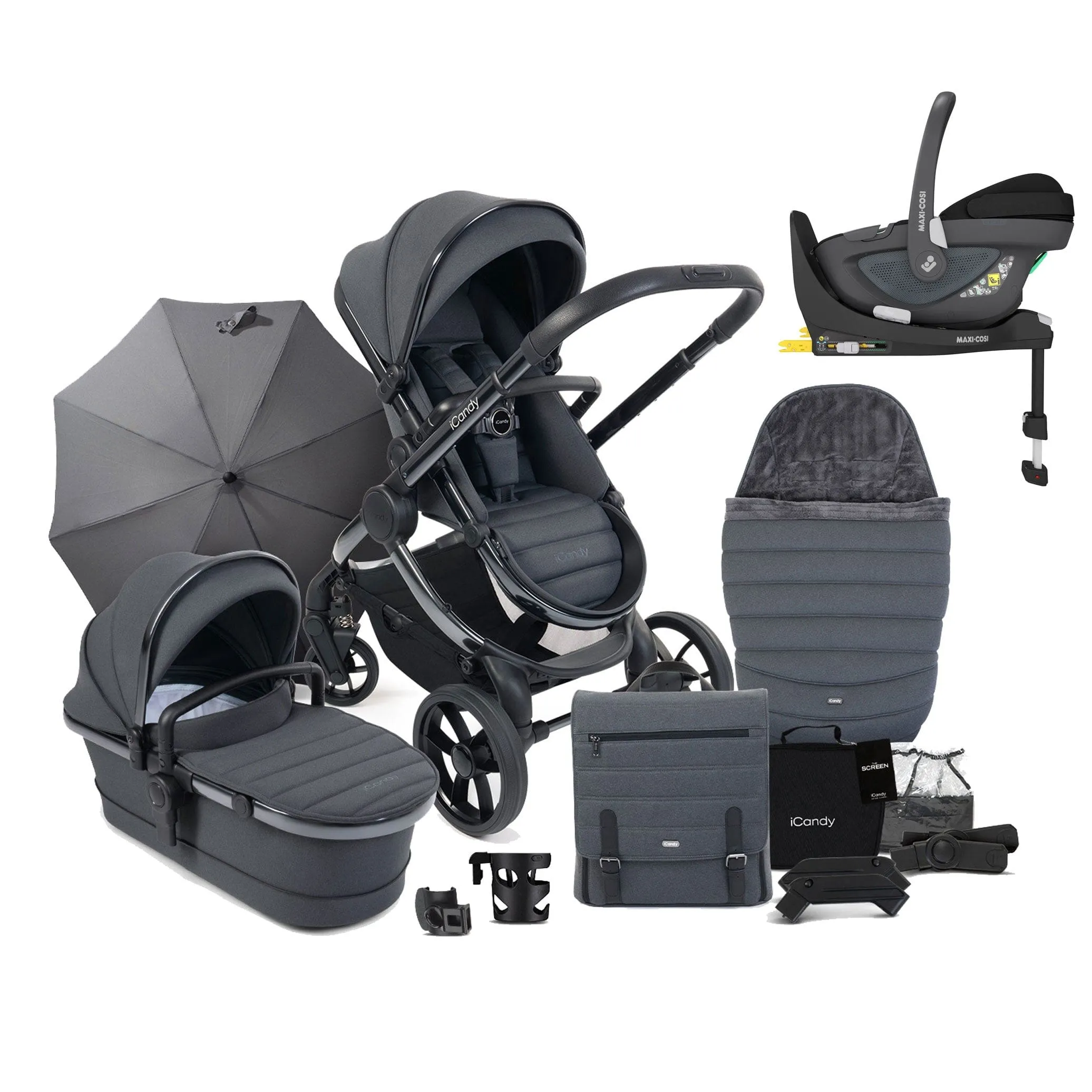 iCandy Peach 7 Complete Maxi-Cosi Bundle in Dark Grey