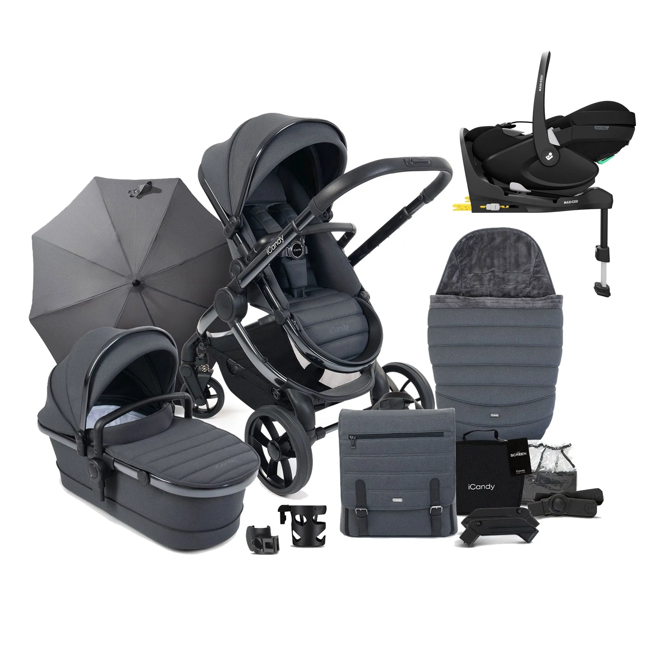 iCandy Peach 7 Complete Maxi-Cosi Bundle in Dark Grey