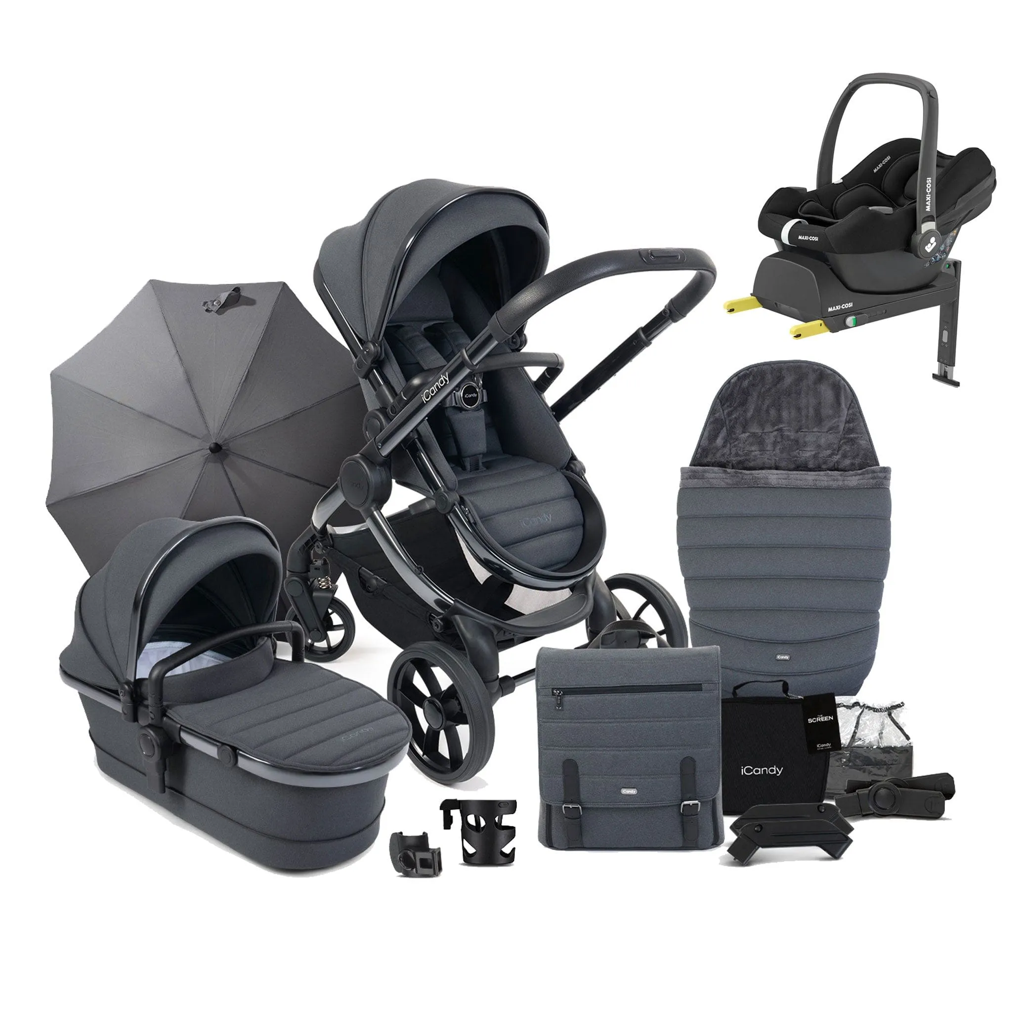 iCandy Peach 7 Complete Maxi-Cosi Bundle in Dark Grey