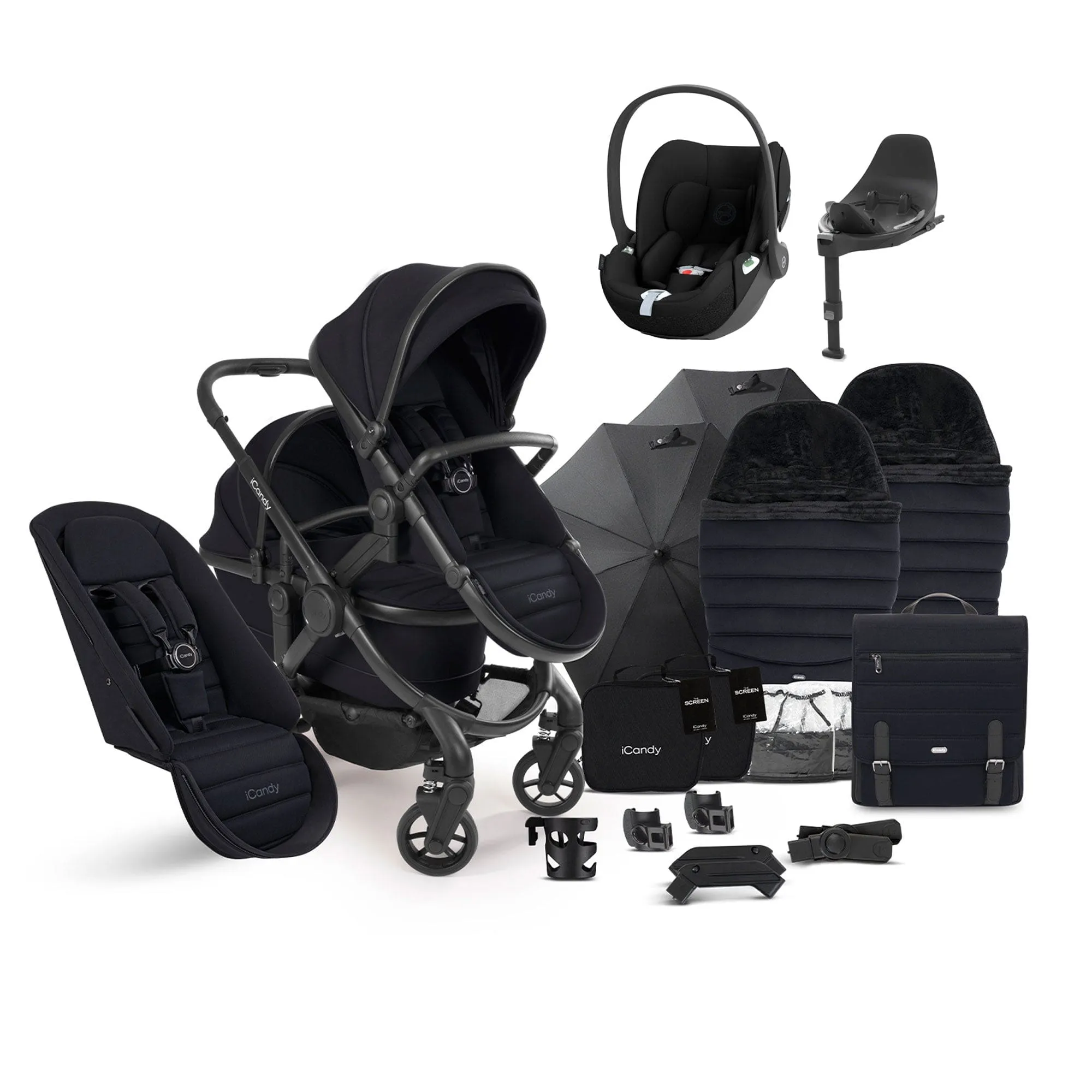 iCandy Peach 7 Double Complete Cybex Travel System in Black