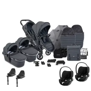 iCandy Peach 7 Twin Complete Cybex Travel System in Dark Grey