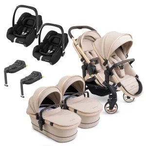 iCandy Peach 7 Twin Maxi-Cosi Bundle in Biscotti