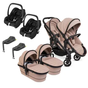 iCandy Peach 7 Twin Maxi-Cosi Bundle in Cookie