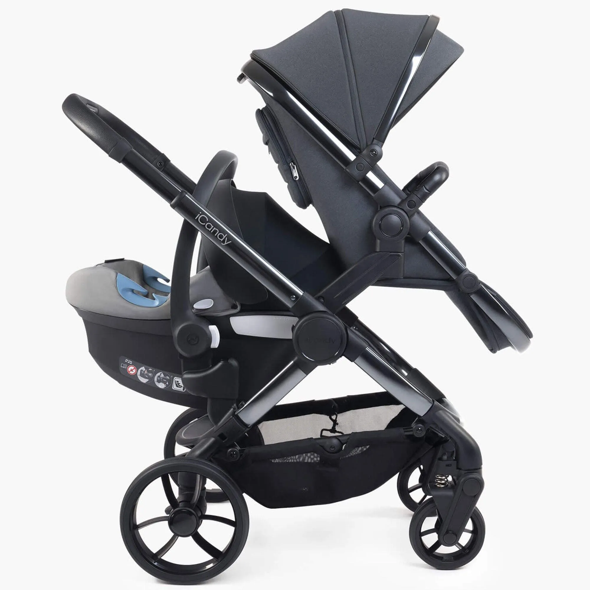 iCandy Peach 7 Twin Maxi-Cosi Bundle in Dark Grey