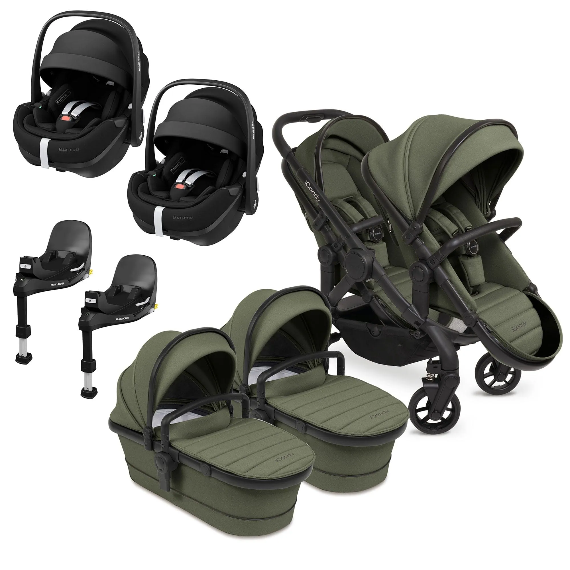iCandy Peach 7 Twin Maxi-Cosi Bundle in Ivy