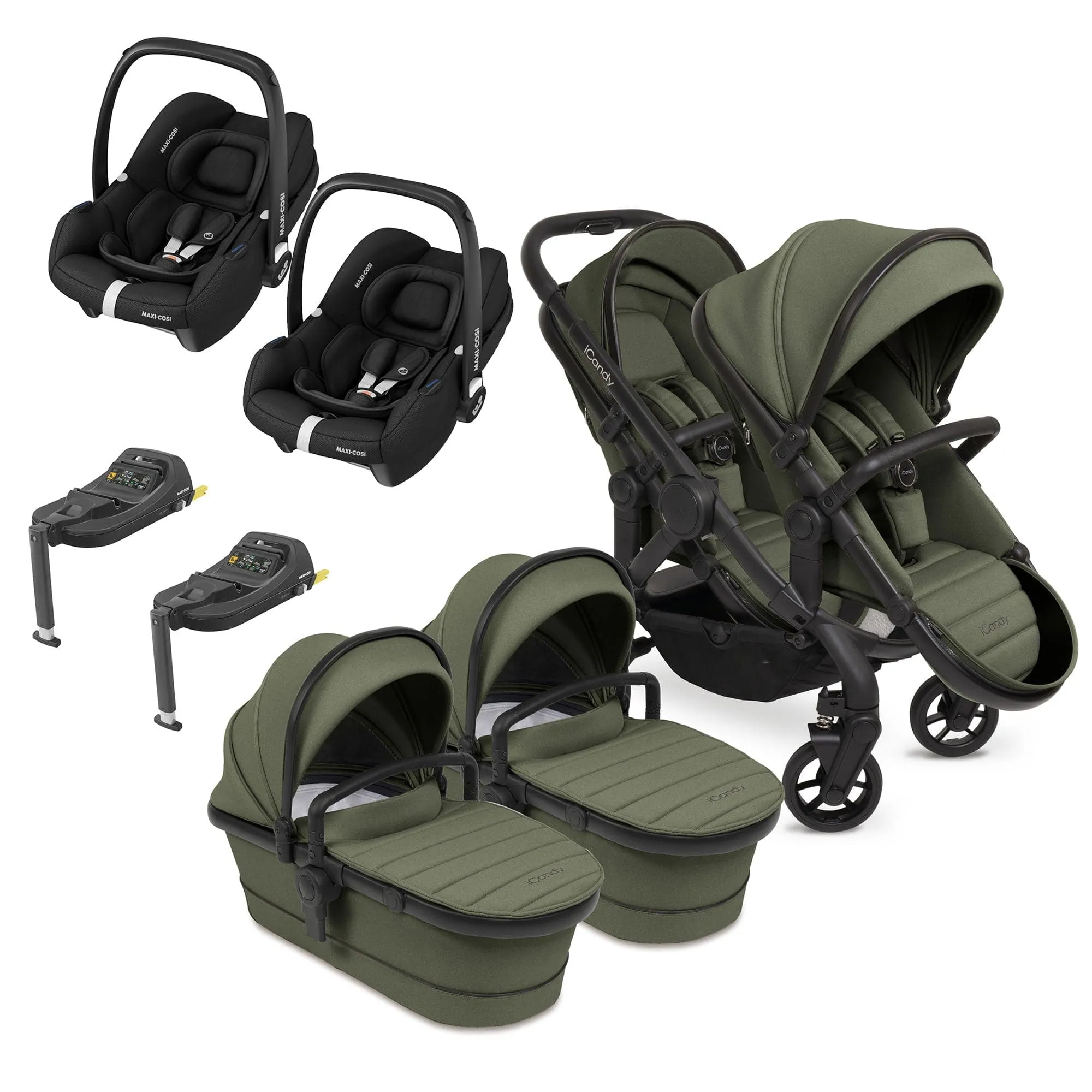 iCandy Peach 7 Twin Maxi-Cosi Bundle in Ivy