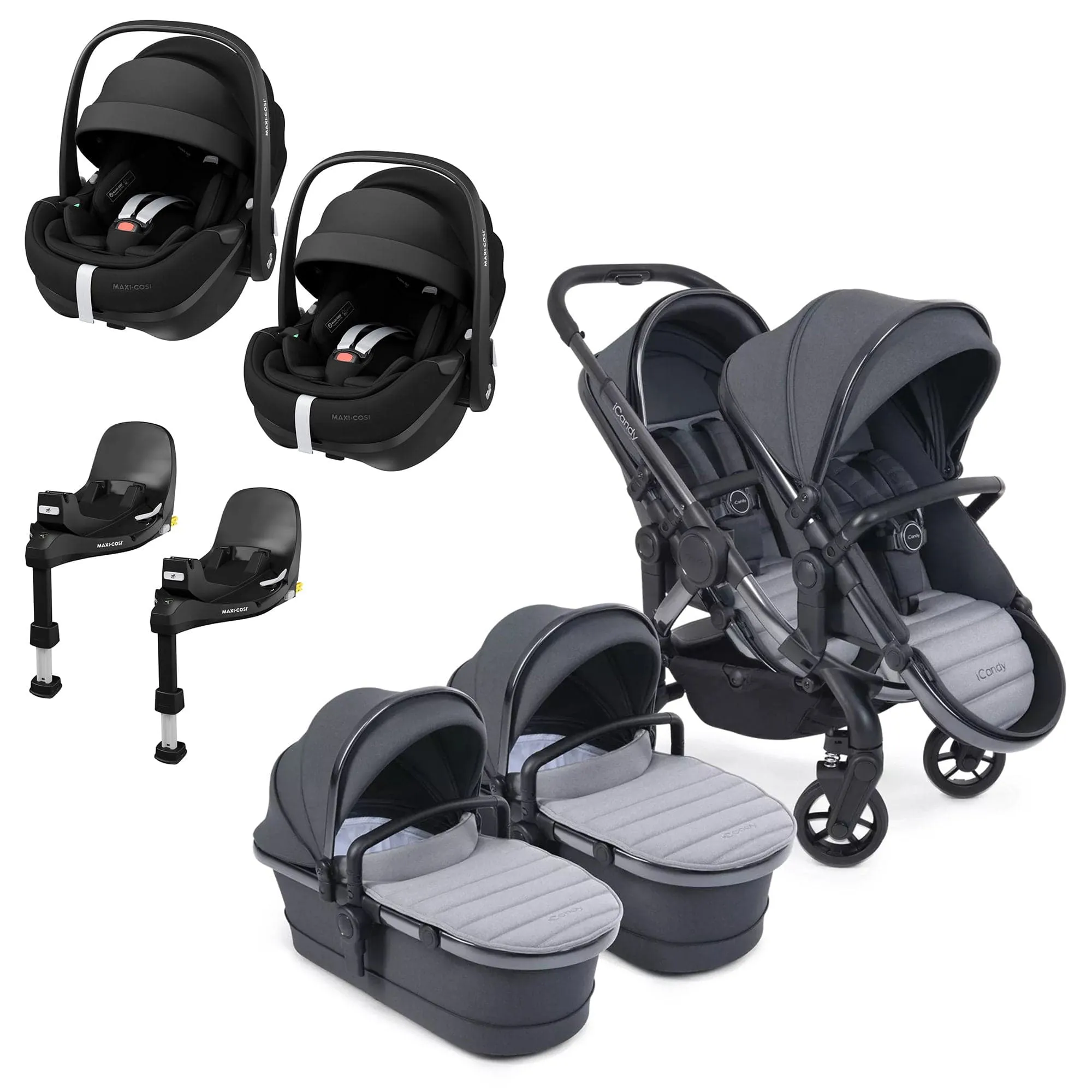 iCandy Peach 7 Twin Maxi-Cosi Bundle in Truffle