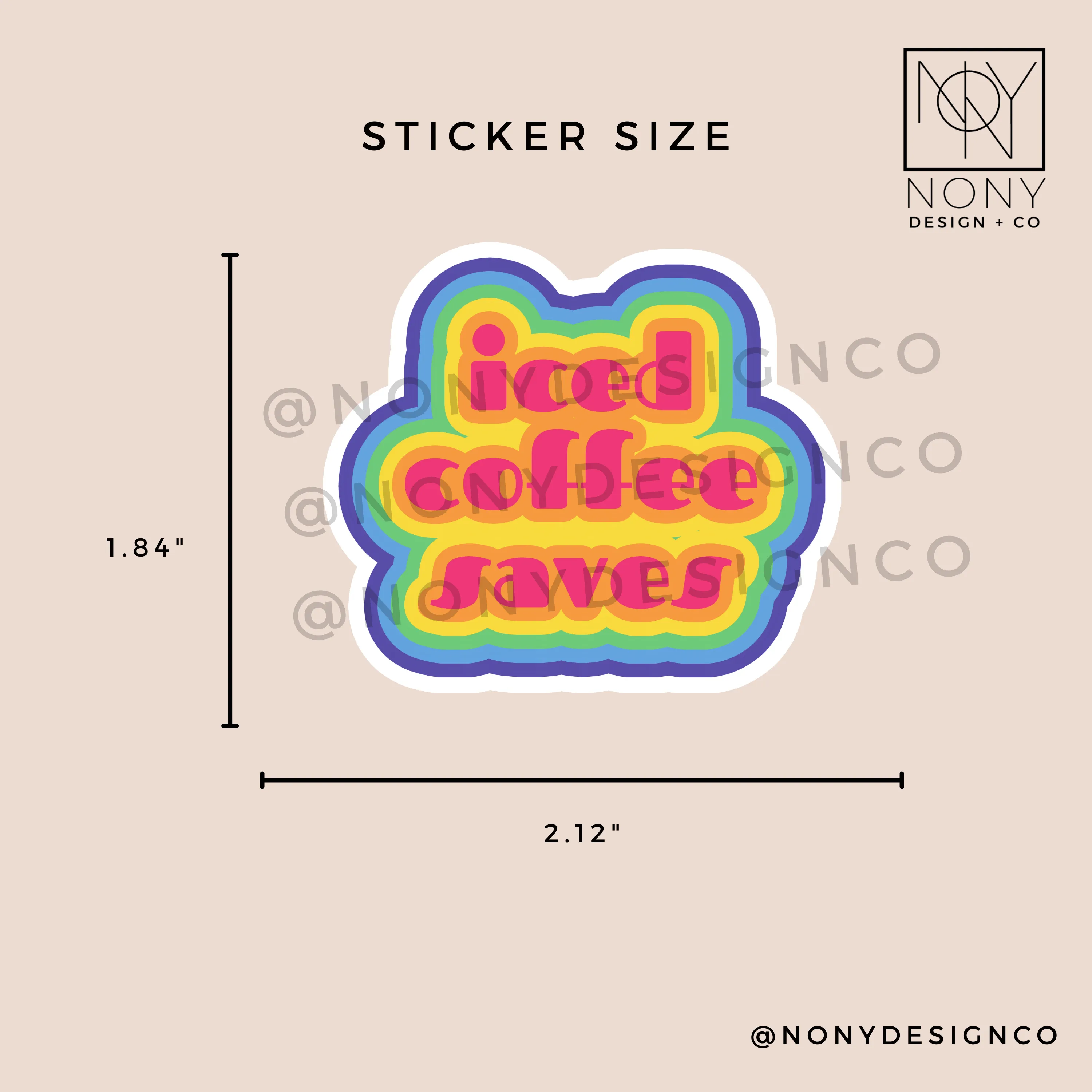 Iced Coffee Saves Die Cut Sticker