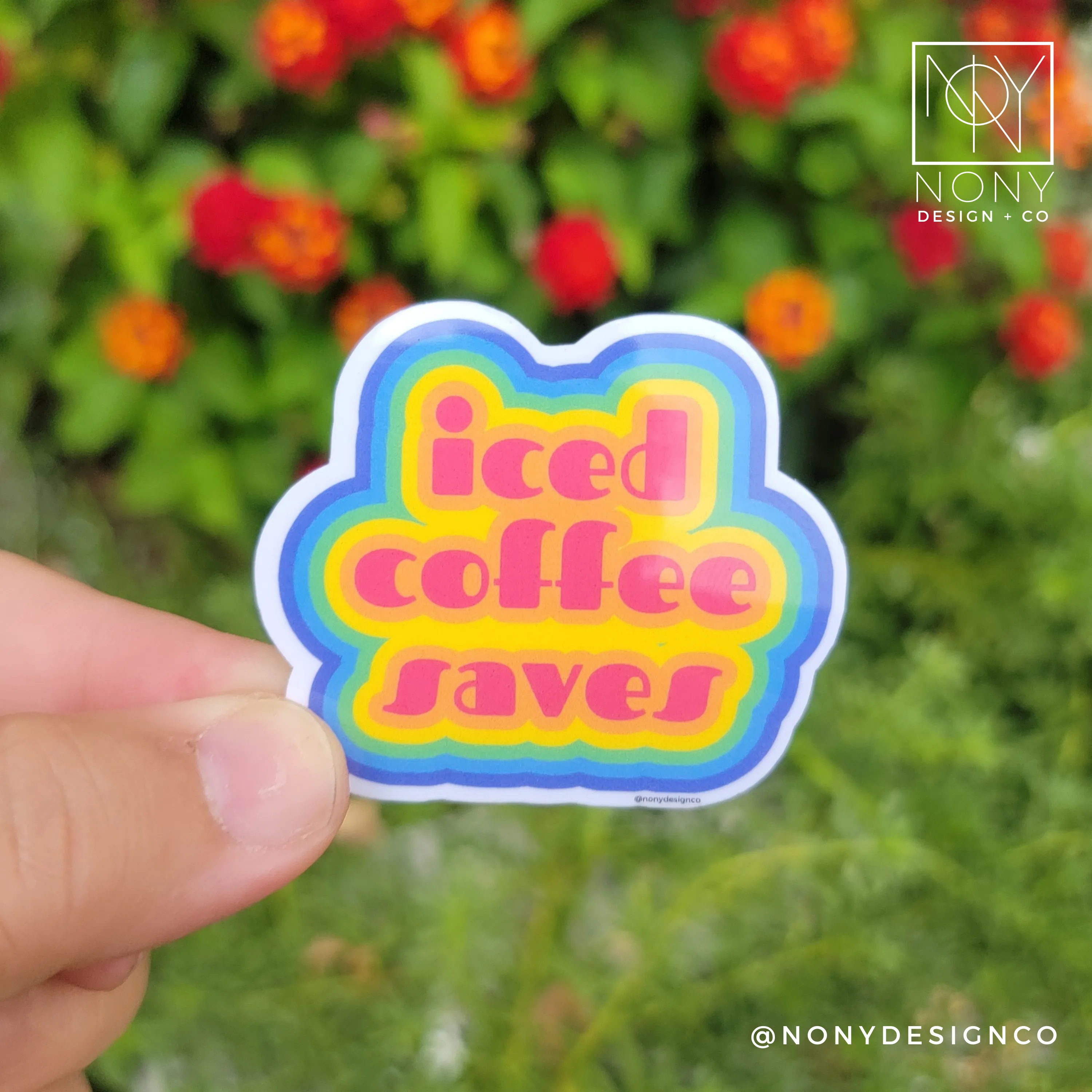 Iced Coffee Saves Die Cut Sticker