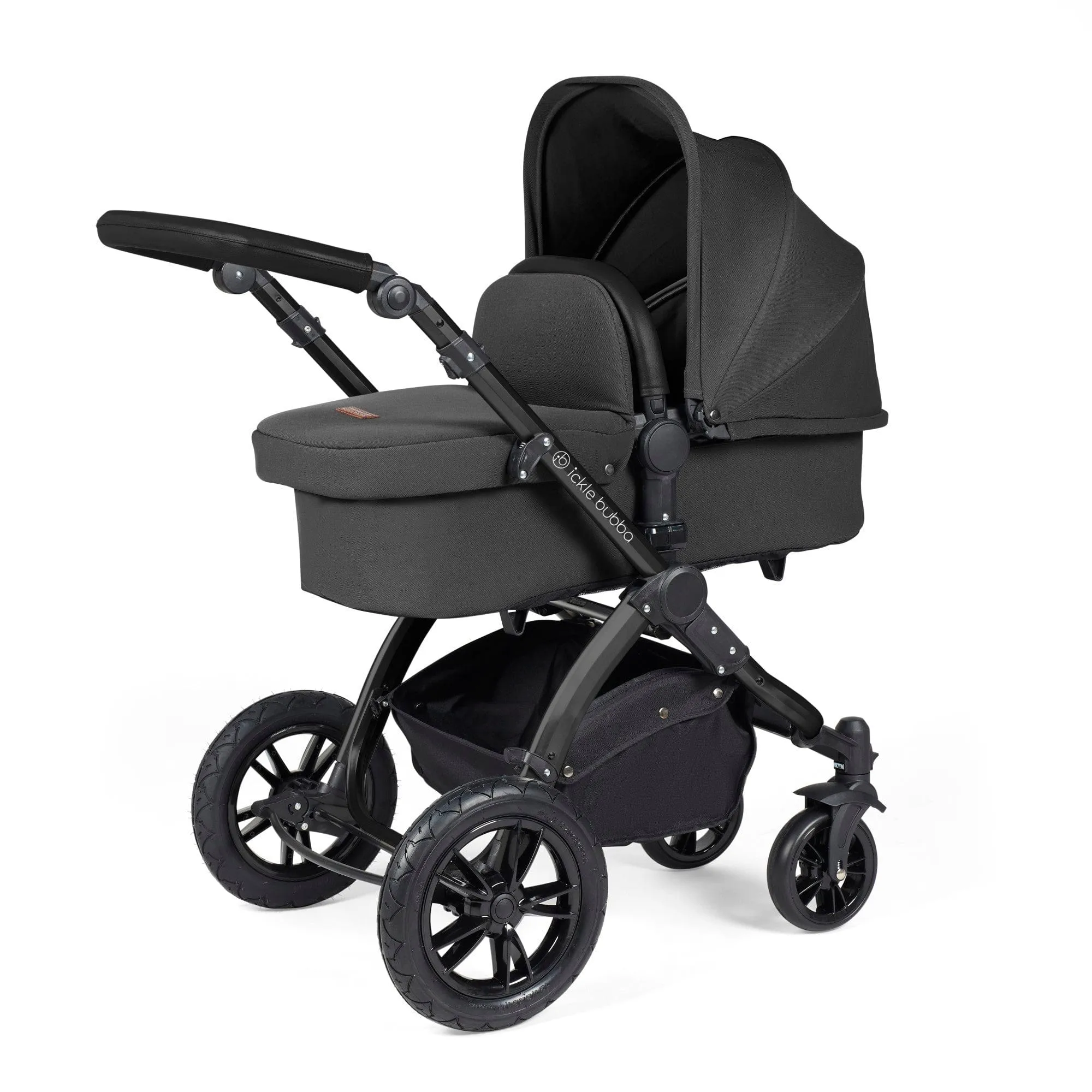 Ickle Bubba Stomp Luxe 2 in 1 Pushchair -  Black / Charcoal Grey / Black