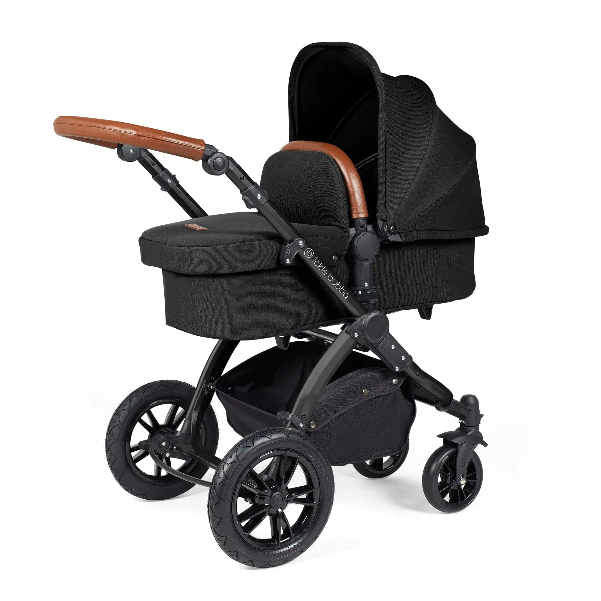 Ickle Bubba Stomp Luxe 2 in 1 Pushchair -  Black / Midnight / Tan