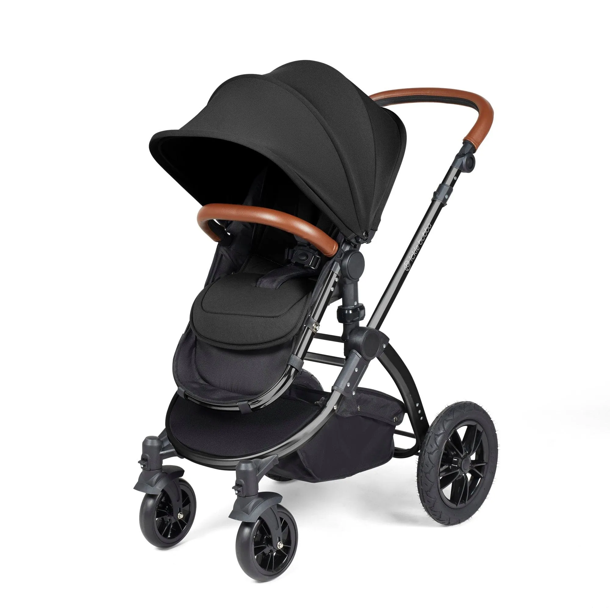 Ickle Bubba Stomp Luxe 2 in 1 Pushchair -  Black / Midnight / Tan