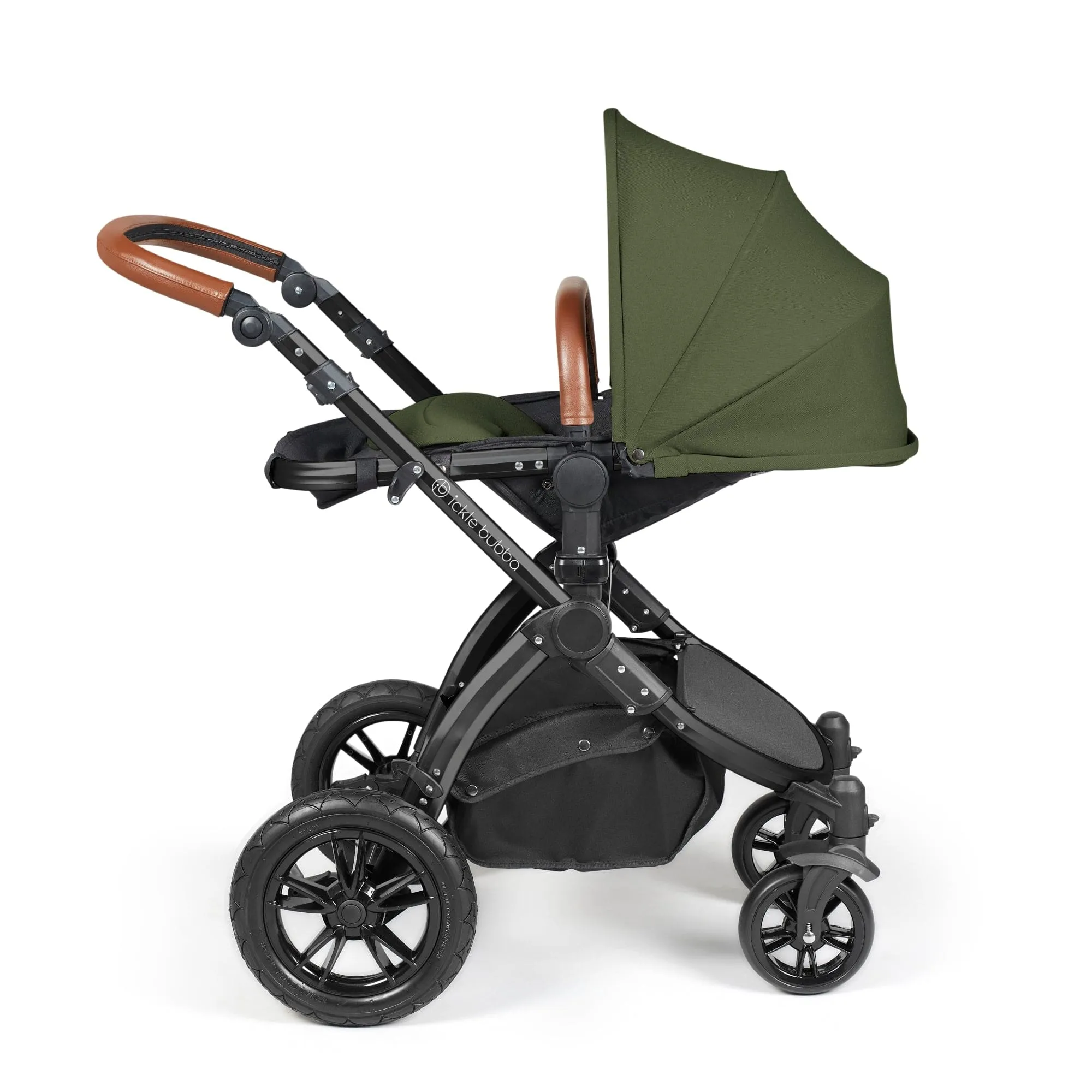 Ickle Bubba Stomp Luxe 2 in 1 Pushchair -   Black / Woodland / Tan