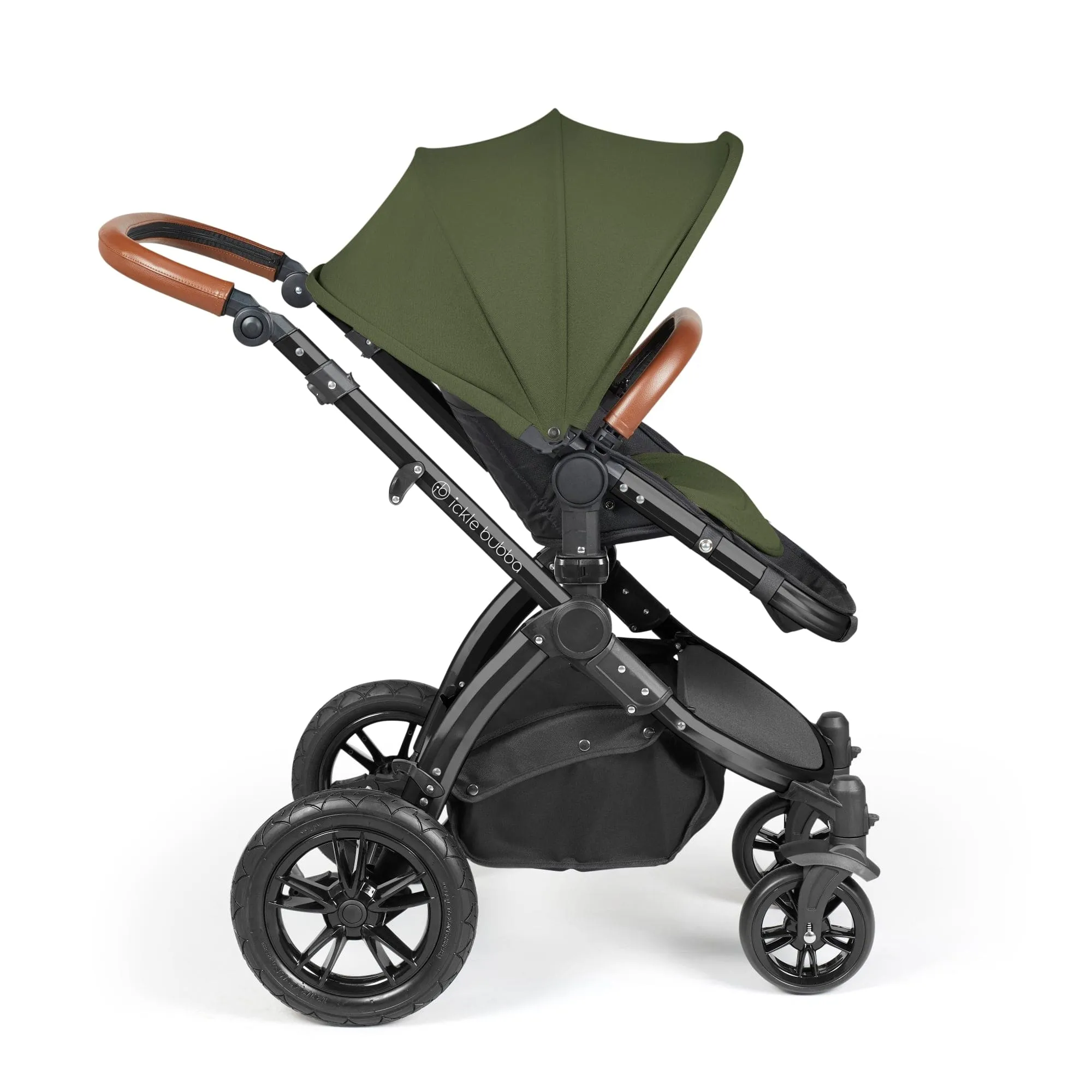 Ickle Bubba Stomp Luxe 2 in 1 Pushchair -   Black / Woodland / Tan
