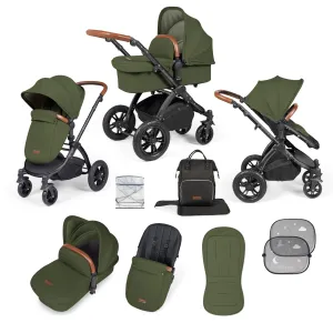 Ickle Bubba Stomp Luxe 2 in 1 Pushchair -   Black / Woodland / Tan