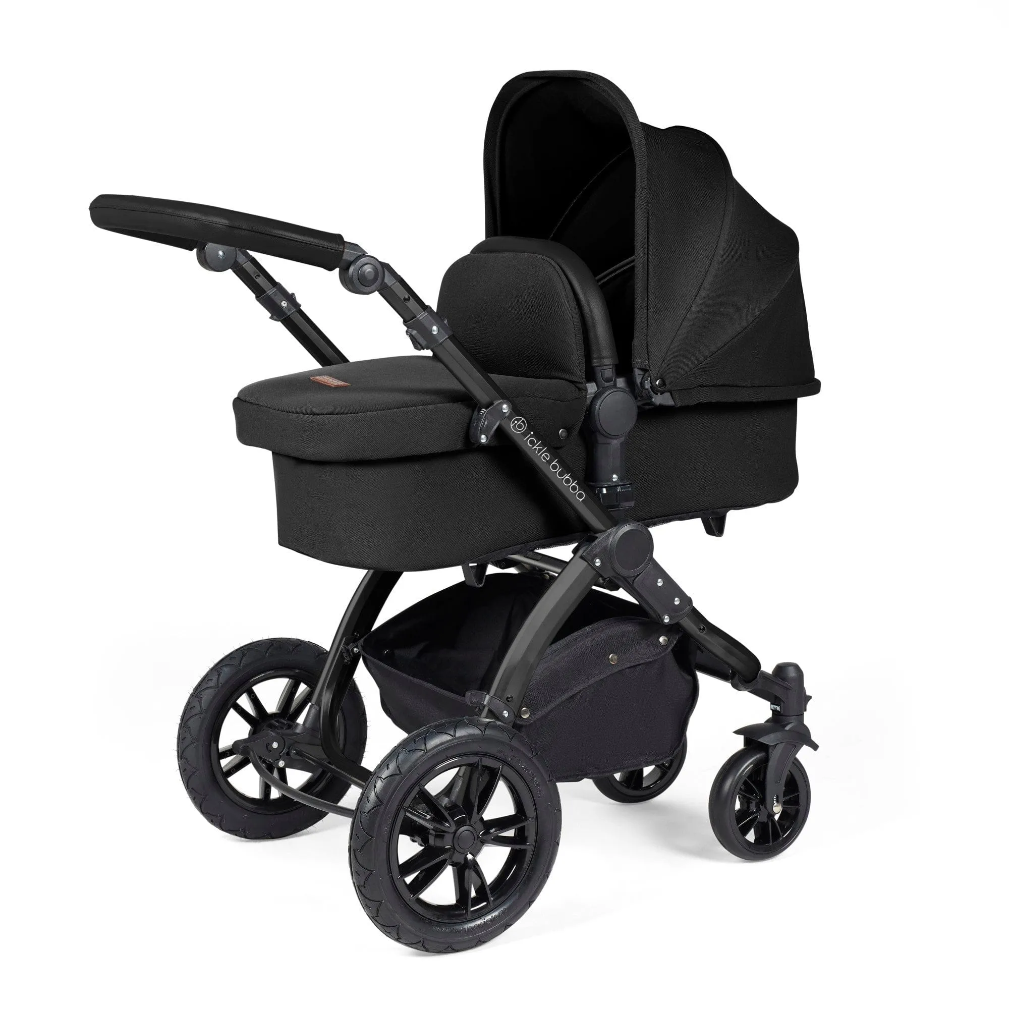Ickle Bubba Stomp Luxe 3-in-1 Stratus I-Size Travel System - Black / Midnight / Black